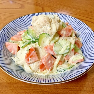 ポリ袋で湯せん調理 ♪鶏ムネ肉のチキンサラダ♪